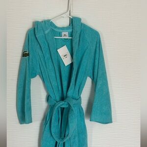 Lacoste Croc Logo Terry Cotton Ace Hooded Pockets Robe ONE SIZE